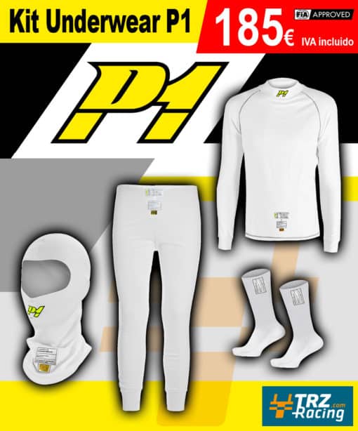 PACK ROPA INTERIOR P1 "ELITE" (BLANCO) - FIA 8856-2018
