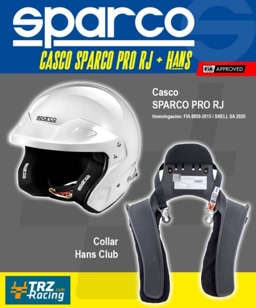 PACK CASCO SPARCO RJ (SNELL SA2020) + COLLAR HANS