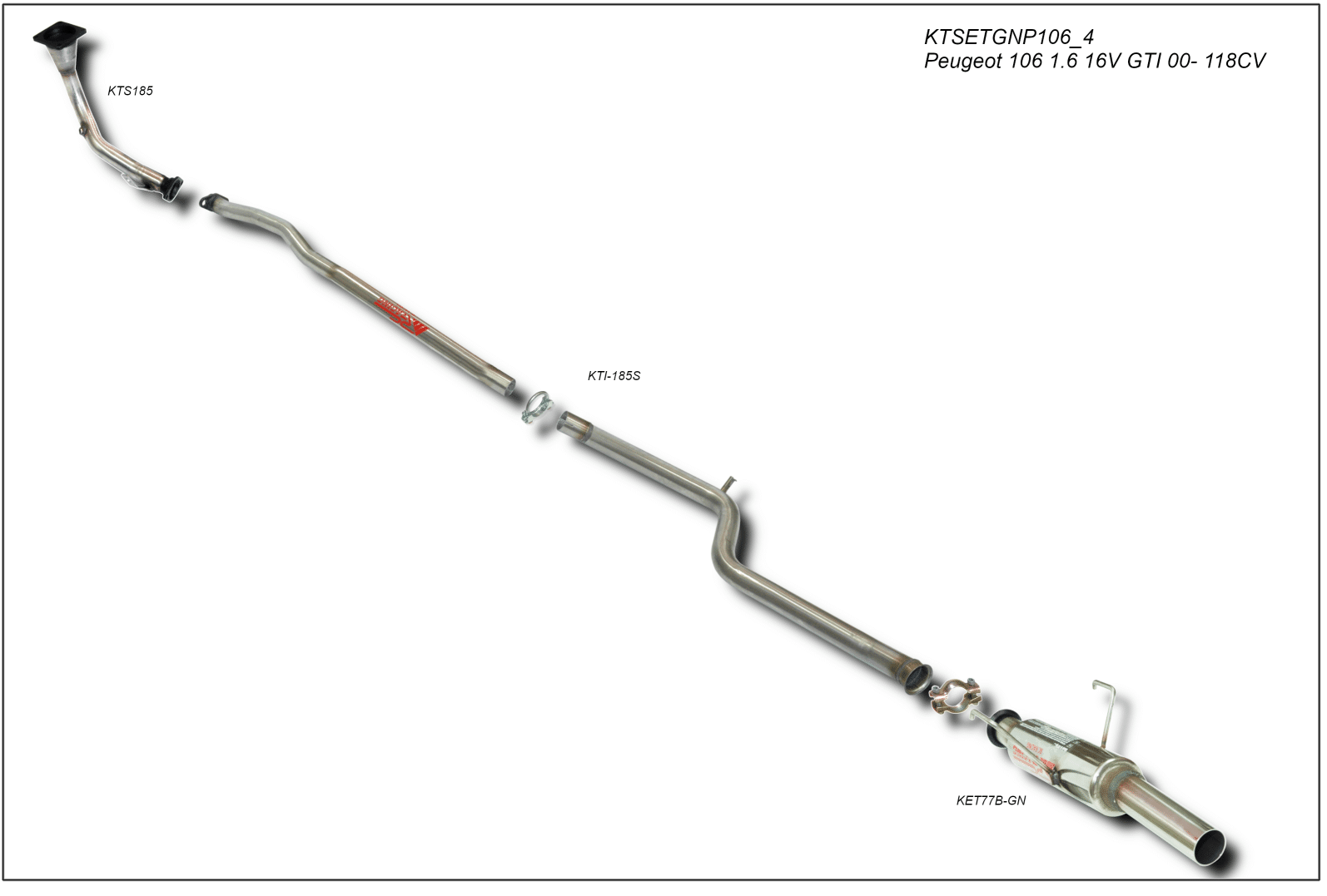 LINEA GRUPO N PEUGEOT 106 1.6 16V (KATALIZADOR VERTICAL) / USO EXCLUSIVO COMPETICION